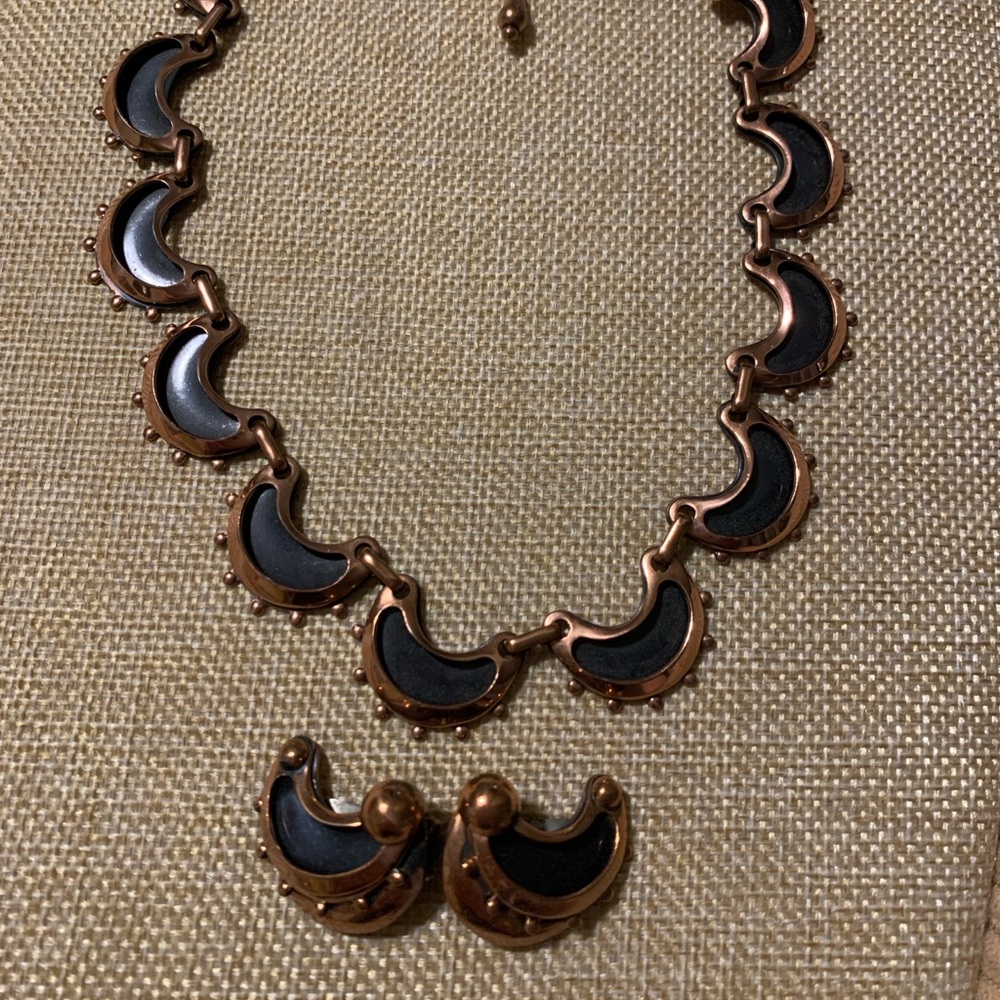 Vintage Matisse Renoir copper and enamel set.